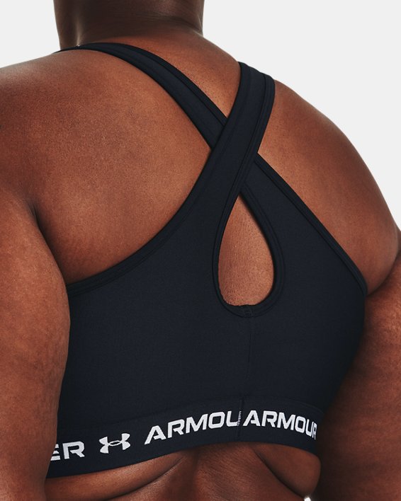 Women's Armour® Mid Crossback Pride Sports Bra, Black, pdpMainDesktop image number 2